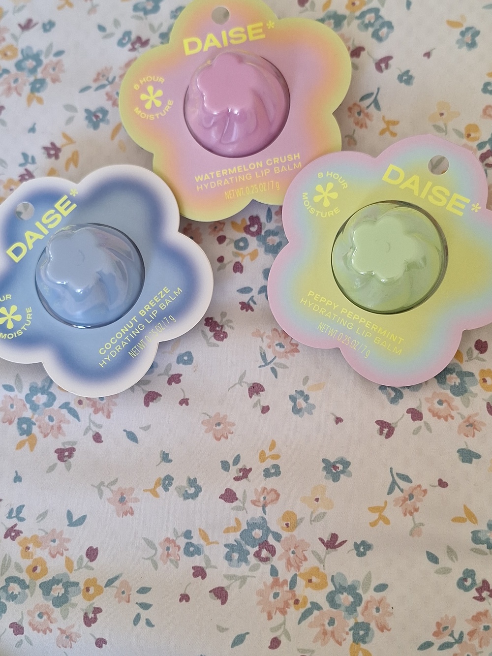 Daise Coconut Breeze Hydrating Lip Balm - Blue ,watermelon Peppy Peppermint